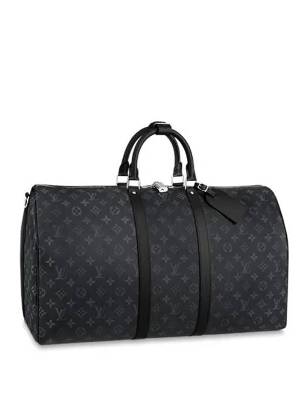 Keepall 55 Bandouliere Monogram Eclipse Duffel Bag Black - LOUIS VUITTON - BALAAN 5