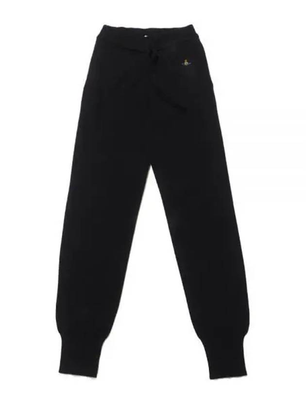 ORB Logo Drawstring Knit Leggings Black - VIVIENNE WESTWOOD - BALAAN 2