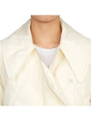 Pointed Collar Diamond Quilted Zip-Up Jacket White - GANNI - BALAAN 9