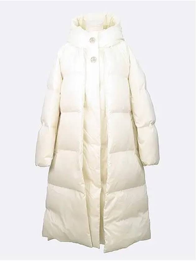 Ivory color goose down women s hooded long padded jumper - LANVIN - BALAAN 1