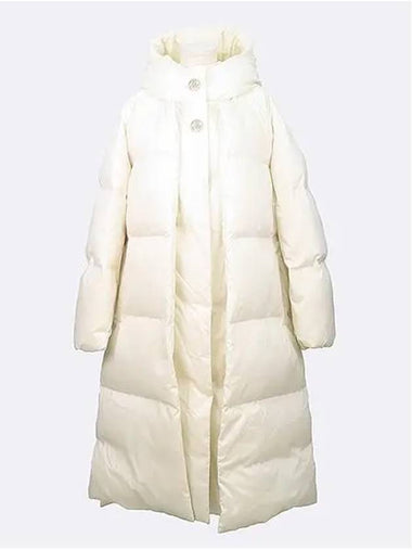 Ivory color goose down women s hooded long padded jumper - LANVIN - BALAAN 1