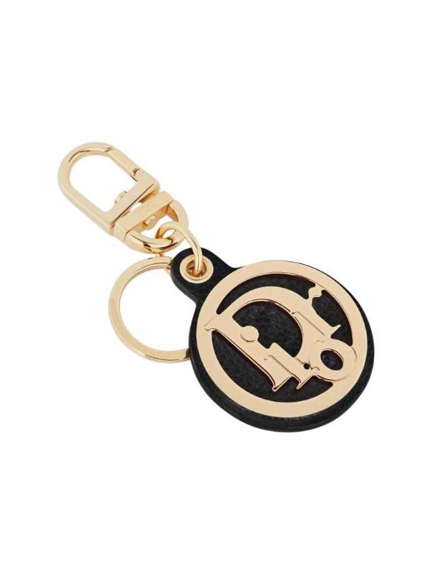 Grained Calfskin Gold Finish Brass Key Holder Black Gold - DIOR - BALAAN 1