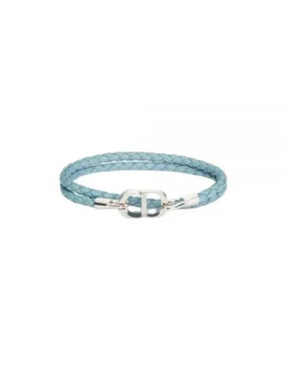 CD Icon Braided Leather Bracelet Blue - DIOR - BALAAN 2