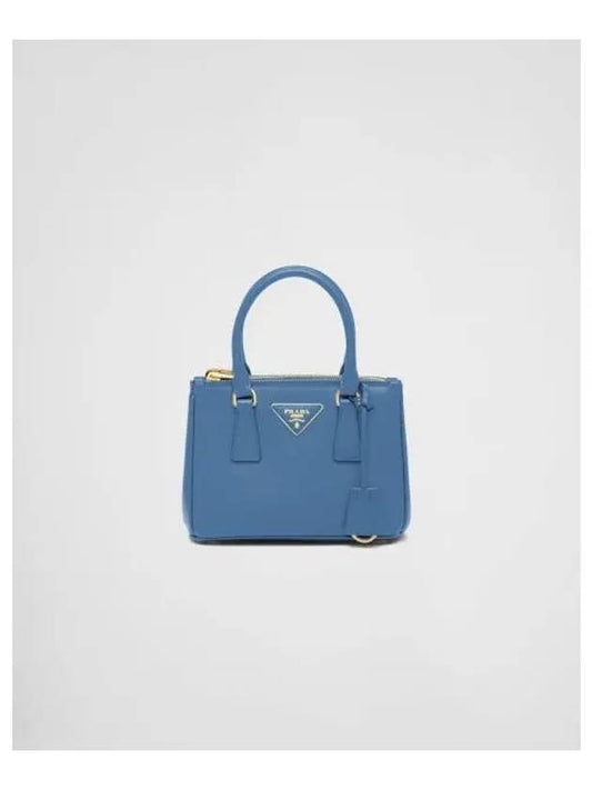 Galleria Saffiano Mini Bag Light Blue - PRADA - BALAAN.