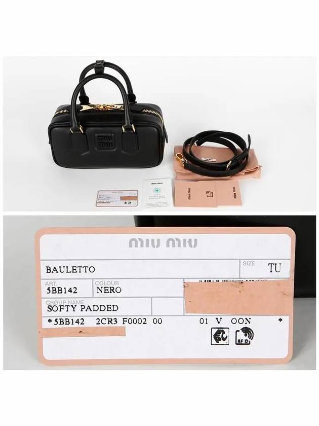 Women's Arcadie Leather Tote Bag Black - MIU MIU - BALAAN 7