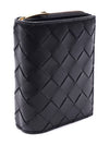 Intrecciato Zipper Bifold Half Wallet Black - BOTTEGA VENETA - BALAAN 4