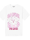 Love Bunny Short Sleeve T-Shirt White - GANNI - BALAAN 3