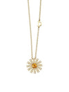 Necklace 16 mm in yellow gold set with diamonds and citrine quartz 20072771 - DAMIANI - BALAAN 1