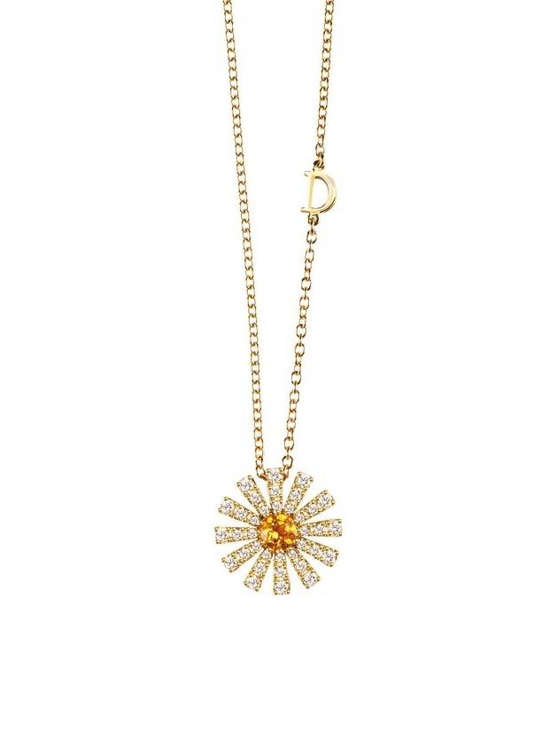 Necklace 16 mm in yellow gold set with diamonds and citrine quartz 20072771 - DAMIANI - BALAAN 1