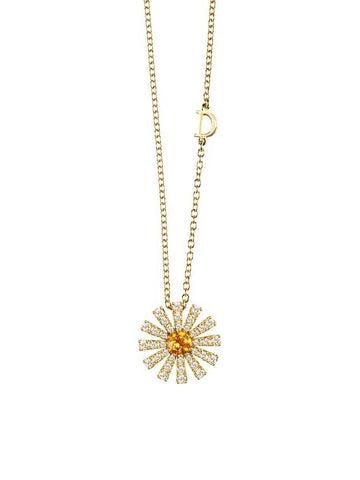 Necklace 16 mm in yellow gold set with diamonds and citrine quartz 20072771 - DAMIANI - BALAAN 1