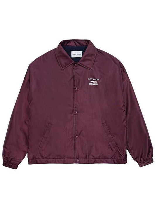 Drold Monsieur Men s LE VESTE POLAIRE Slogan Collar Jacket Burgundy CJT158 PA010 BX - DROLE DE MONSIEUR - BALAAN 1