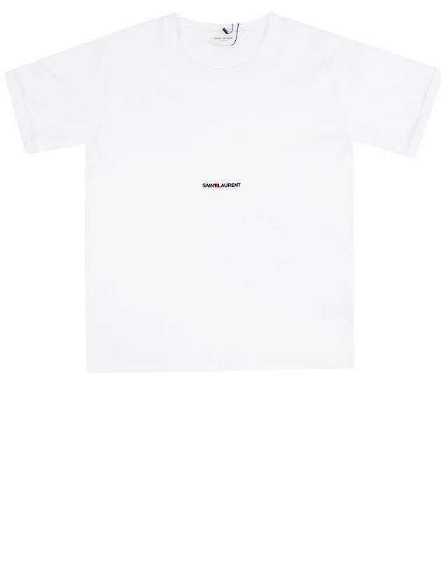 Rive Gauche Short Sleeve T-Shirt White - SAINT LAURENT - BALAAN 2