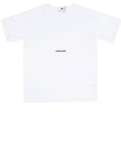 Rive Gauche Short Sleeve T-Shirt White - SAINT LAURENT - BALAAN 2