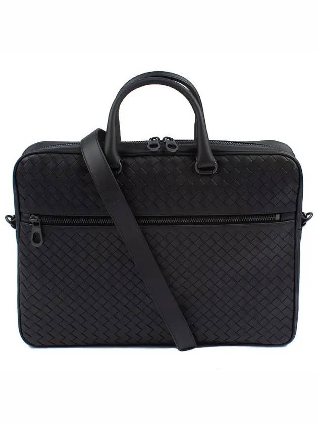 Intrecciato Calfskin Business Briefcases Black - BOTTEGA VENETA - BALAAN 3