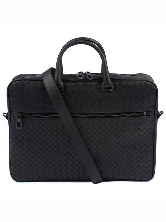 Intrecciato Calfskin Business Briefcases Black - BOTTEGA VENETA - BALAAN 2