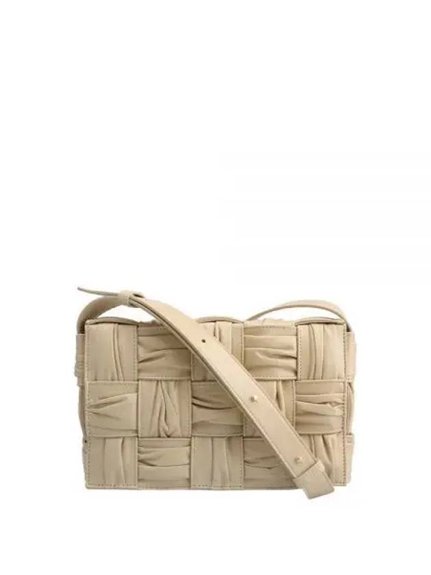 Cassette Intrecciato Leather Cross Bag Porridge - BOTTEGA VENETA - BALAAN 2