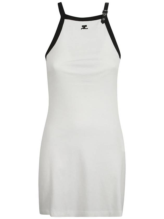 Buckle Contrast Short Dress White - COURREGES - BALAAN 2