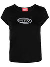 T Angie Peekaboo Logo Short Sleeve T-Shirt Black - DIESEL - BALAAN 2