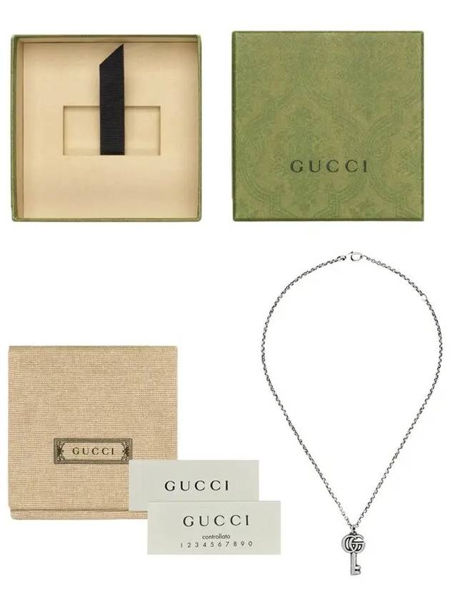 Double G Key Necklace YBB627757001 Silver - GUCCI - BALAAN 9