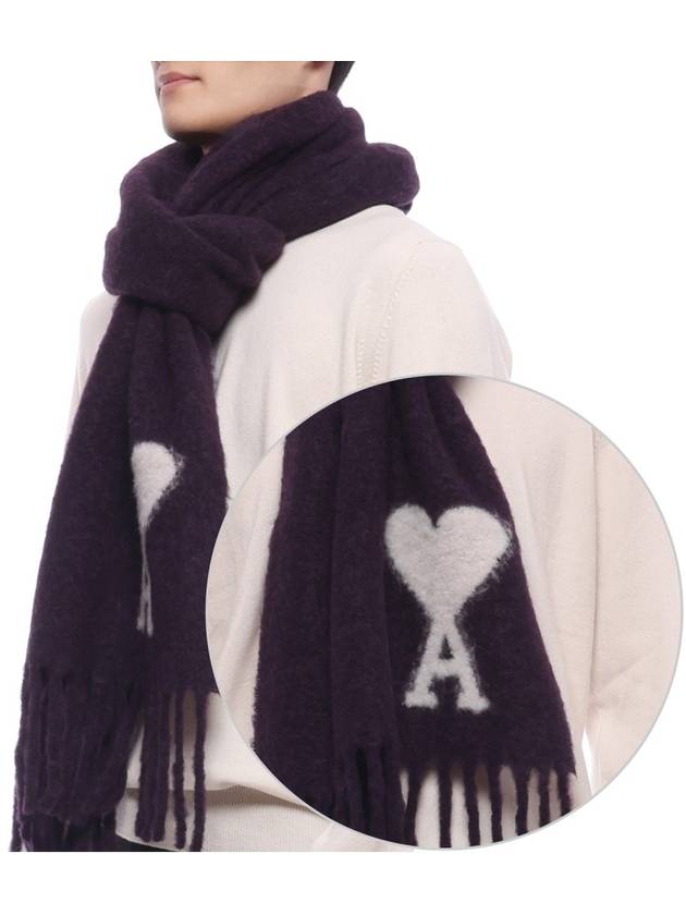 De Coeur Jacquard Muffler Lilac - AMI - BALAAN 2