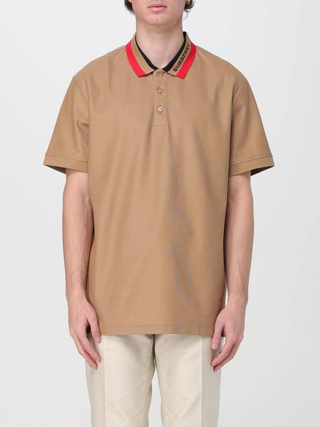 Logo Stripe Short Sleeve Polo Shirt Brown - BURBERRY - BALAAN 2