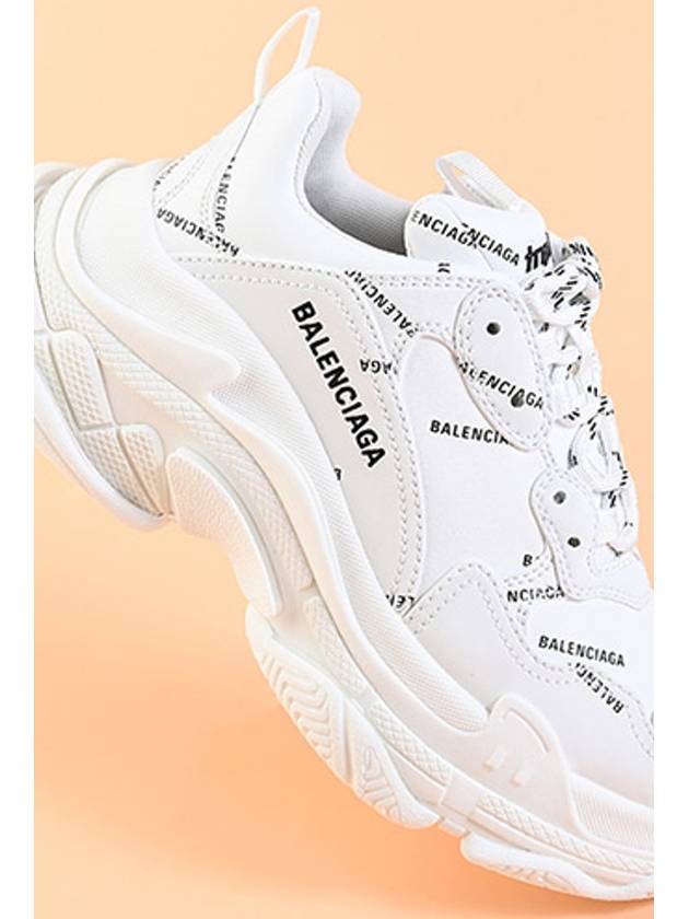 Triple S All-Over Logo Low Top Sneakers White - BALENCIAGA - BALAAN 3