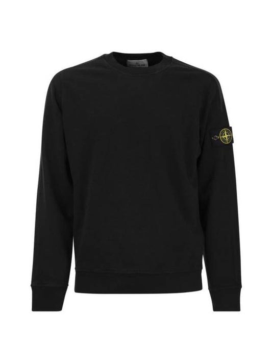 Garment Dyed Malfile Crewneck Sweatshirt Black - STONE ISLAND - BALAAN 1