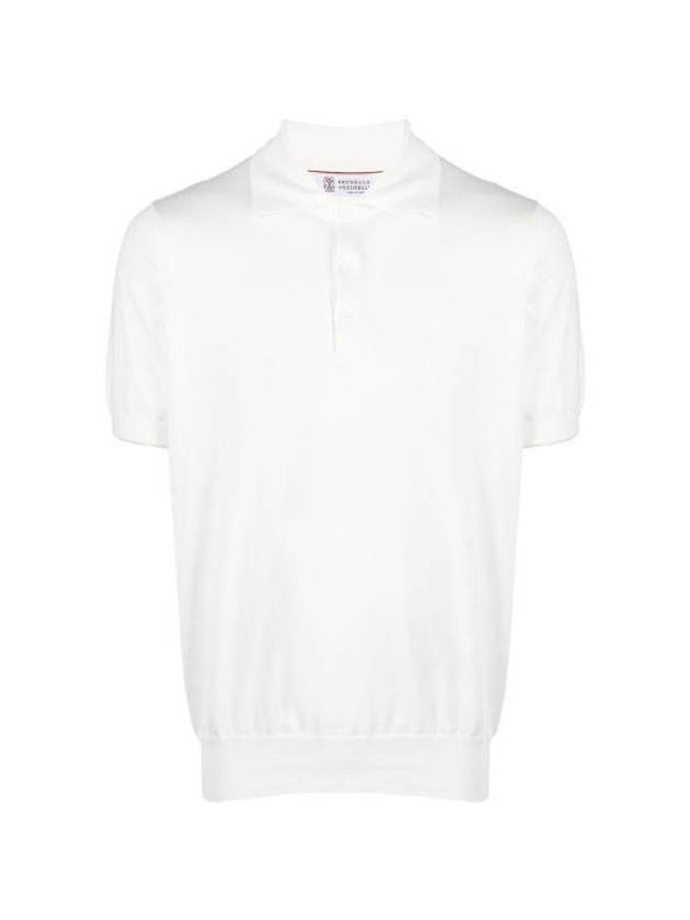 Classic Knit Short Sleeve PK Shirt White - BRUNELLO CUCINELLI - BALAAN 1