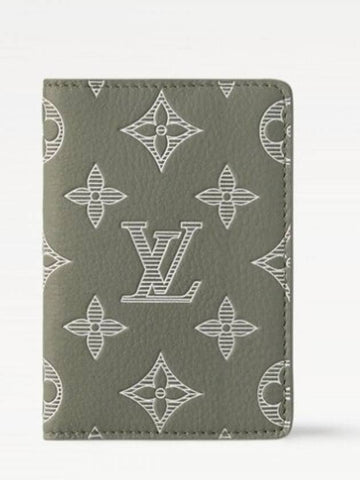 Pocket Organizer Monogram Shadow Half Wallet Green - LOUIS VUITTON - BALAAN 1