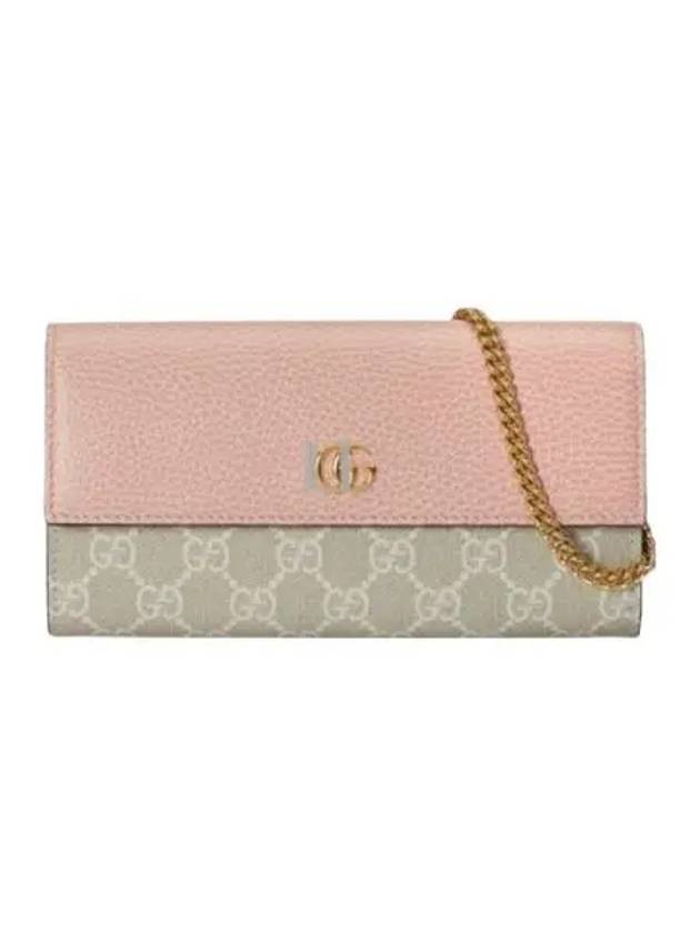 GG Marmont Chain Long Wallet Light Pink - GUCCI - BALAAN 2