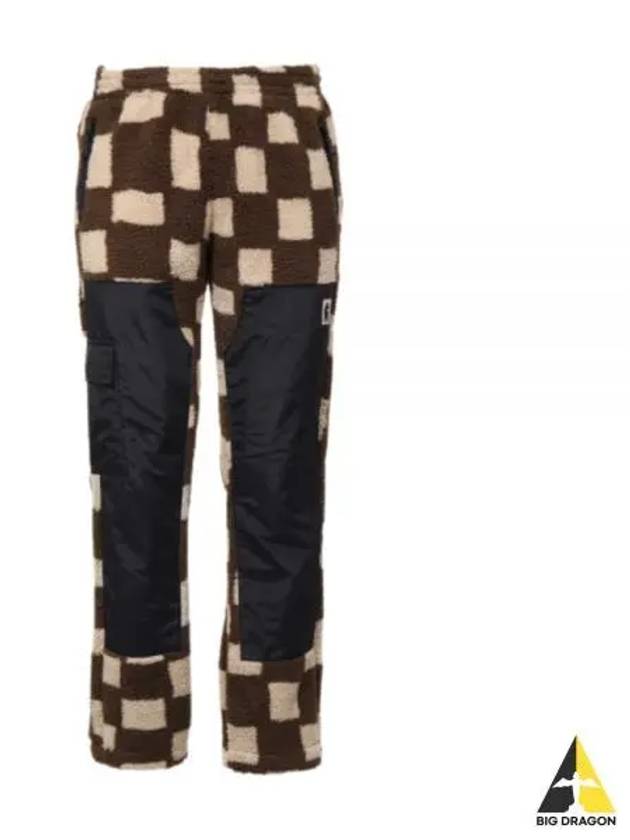 388000127 BROWN Chess Club Jacquard Sherpa Pants - MARKET - BALAAN 1