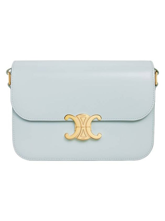 Classique Triomphe Shiny Calfskin Shoulder Bag Soft Blue - CELINE - BALAAN 1