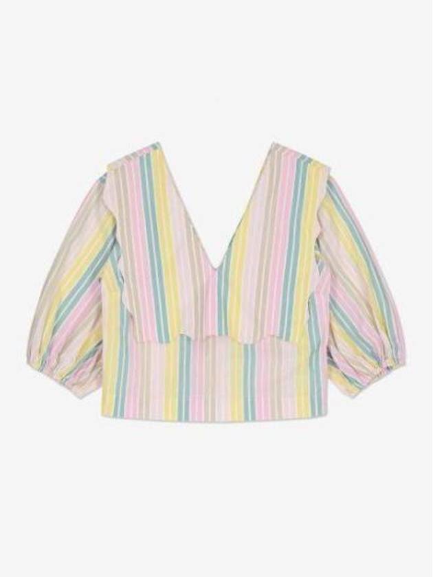 Maxi Collar Striped Blouse - GANNI - BALAAN 2