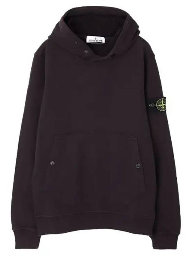 Brushed Cotton Fleece Snap Hoodie Regular Fit Men - STONE ISLAND - BALAAN 1