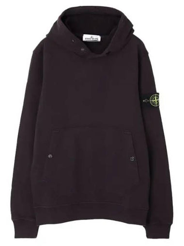 Brushed cotton fleece snap hoodie regular fit - STONE ISLAND - BALAAN 1