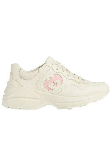 Women's Rhyton Interlocking G Low Top Sneakers Ivory - GUCCI - BALAAN 1