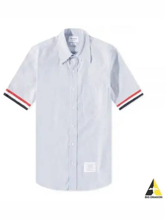 Men's Pincode Armband Short Sleeve Shirt Grey - THOM BROWNE - BALAAN 2