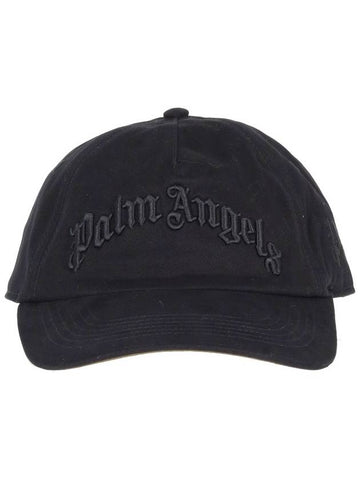 CURVED LOGO CAP BLACK - BLACK - PALM ANGELS - BALAAN 1