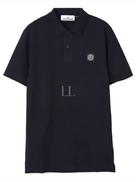 Men's Logo Patch Polo Shirt Navy - STONE ISLAND - BALAAN 2