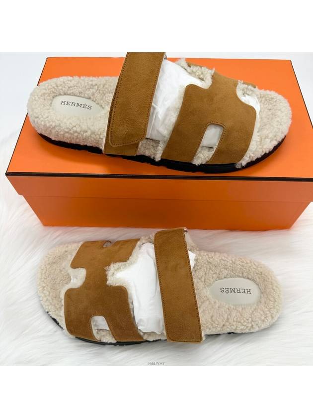 Chypre Shearling Men s Sandals Slippers - HERMES - BALAAN 5