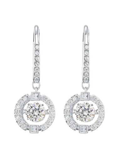 Una Drop Crystal Pierced Earrings Silver - SWAROVSKI - BALAAN 1