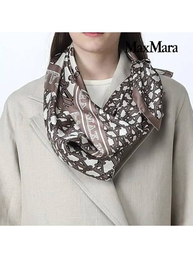 logo print scarf brown - MAX MARA - BALAAN 8