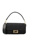 FF Canvas Baguette Shoulder Bag Black - FENDI - BALAAN 2