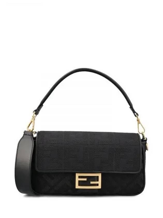 FF Canvas Baguette Shoulder Bag Black - FENDI - BALAAN 2