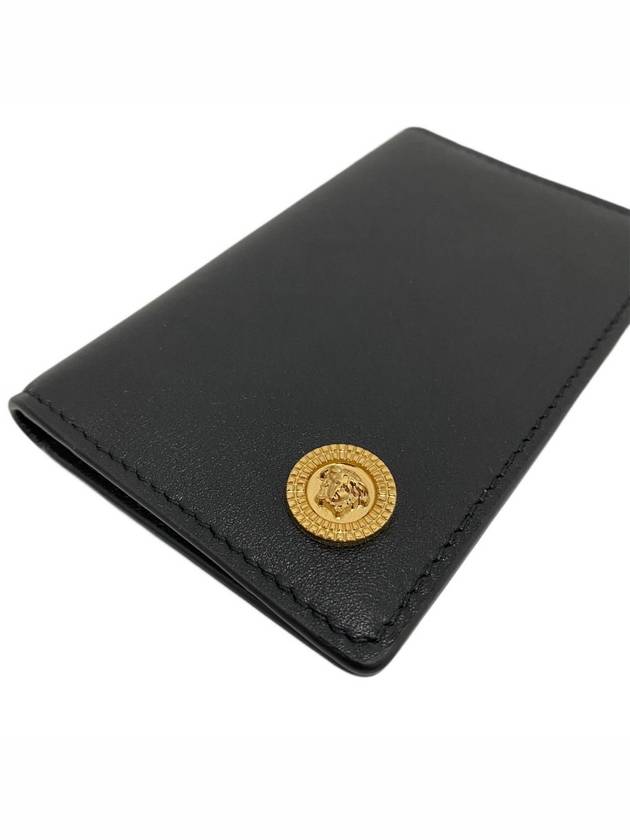 Gold Medusa Bifold Card Holder Black - VERSACE - BALAAN.