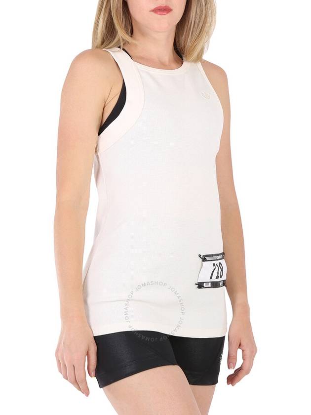 Adidas Ladies Original Blue Version Chalk White Waffle Tank Top, Brand Size 38 (US Size 2) - ADIDAS - BALAAN 2