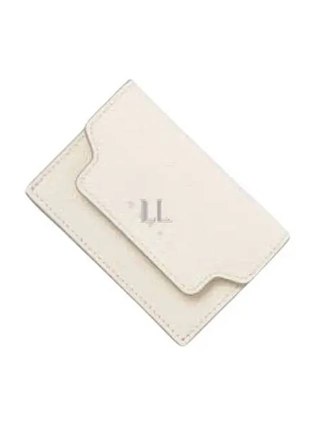 Saffiano Leather Trifold Half Wallet Talc - MARNI - BALAAN 2