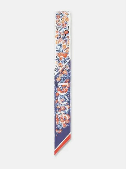 Floral Print Silk Neck Bow Navy Red - GUCCI - BALAAN 2