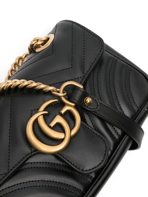 GG Marmont Matelasse Gold Chain Mini Cross Bag Black - GUCCI - BALAAN 5