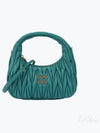 Wander Materasse Nappa Leather Mini Hobo Tote Bag Lagoon Blue - MIU MIU - BALAAN 2